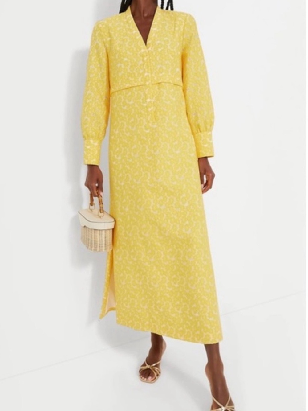Tuckernuck Yellow Daisy Jacquard Dress